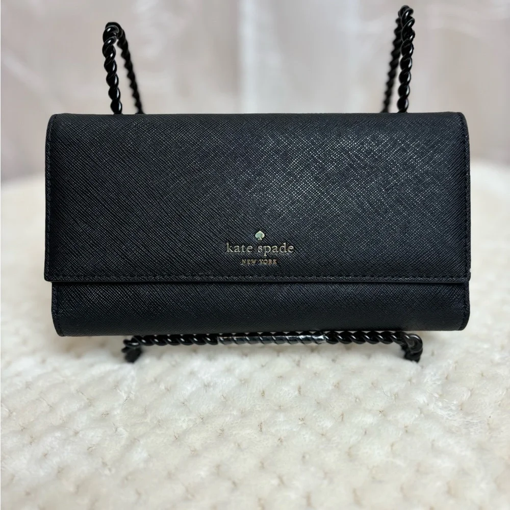 KATE SPADE Saffiano Black Leather Iphone  Wallet